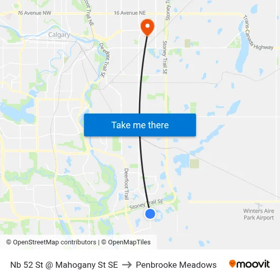 Nb 52 St @ Mahogany St SE to Penbrooke Meadows map