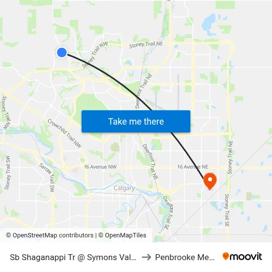 Sb Shaganappi Tr @ Symons Valley Py NW to Penbrooke Meadows map