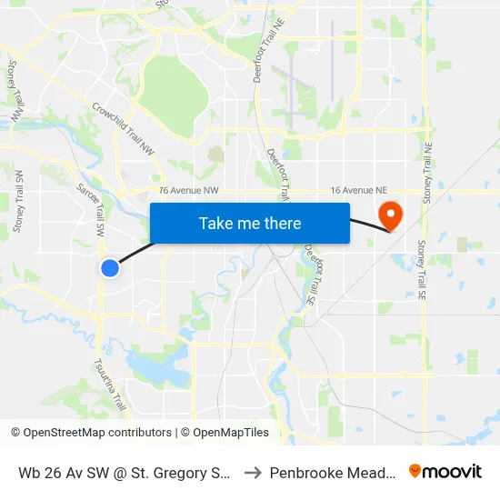 Wb 26 Av SW @ St. Gregory School to Penbrooke Meadows map