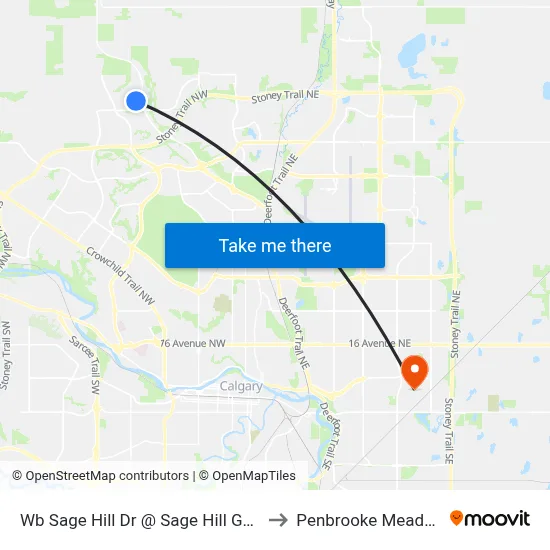 Wb Sage Hill Dr @ Sage Hill Gd NW to Penbrooke Meadows map