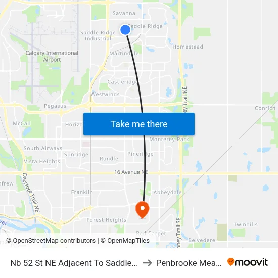 Nb 52 St NE Adjacent To Saddlecreek Cr to Penbrooke Meadows map