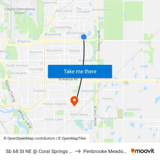 Sb 68 St NE @ Coral Springs Bv to Penbrooke Meadows map