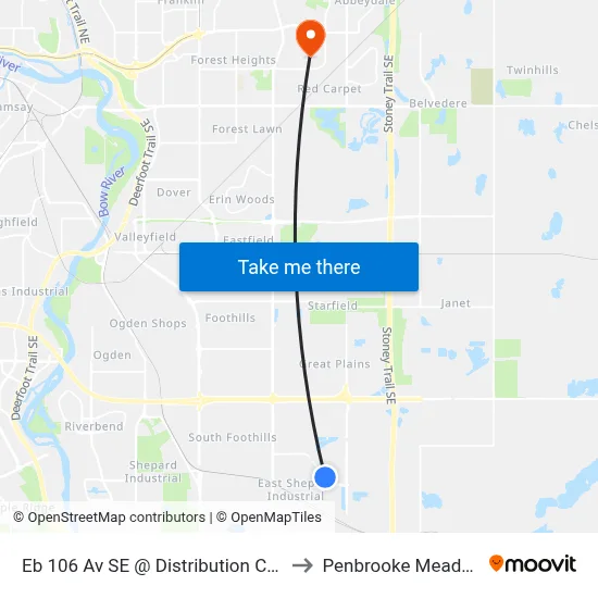 Eb 106 Av SE @ Distribution Center to Penbrooke Meadows map
