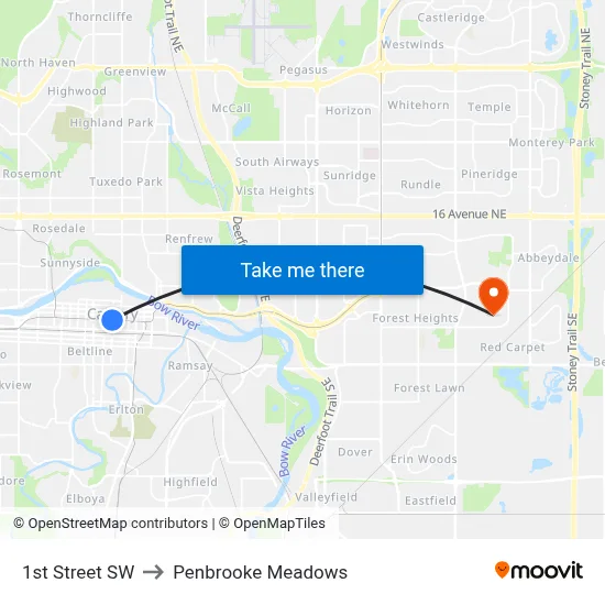 1st Street SW to Penbrooke Meadows map