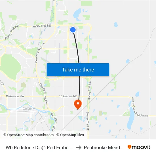Wb Redstone Dr @ Red Embers Ga to Penbrooke Meadows map
