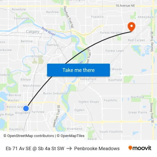 Eb 71 Av SE @ Sb 4a St SW to Penbrooke Meadows map