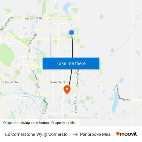 Eb Cornerstone Wy @ Cornerstone Dr NE to Penbrooke Meadows map