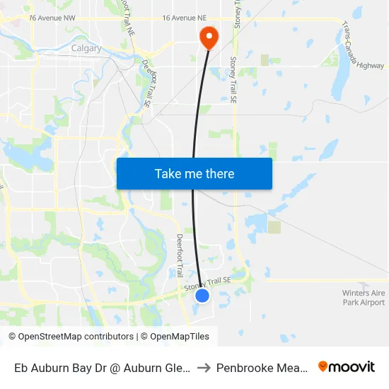 Eb Auburn Bay Dr @ Auburn Glen Gr SE to Penbrooke Meadows map