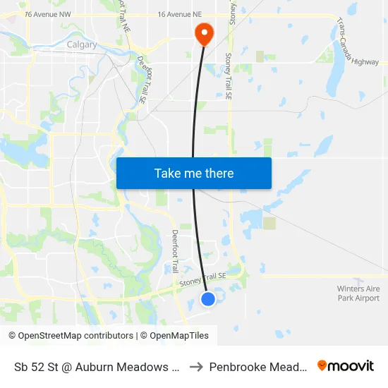 Sb 52 St @ Auburn Meadows Dr SE to Penbrooke Meadows map