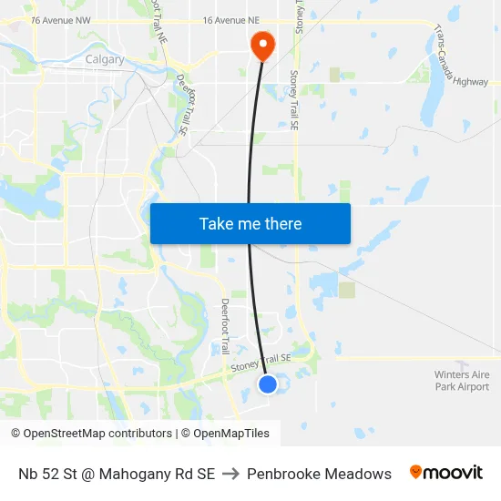 Nb 52 St @ Mahogany Rd SE to Penbrooke Meadows map
