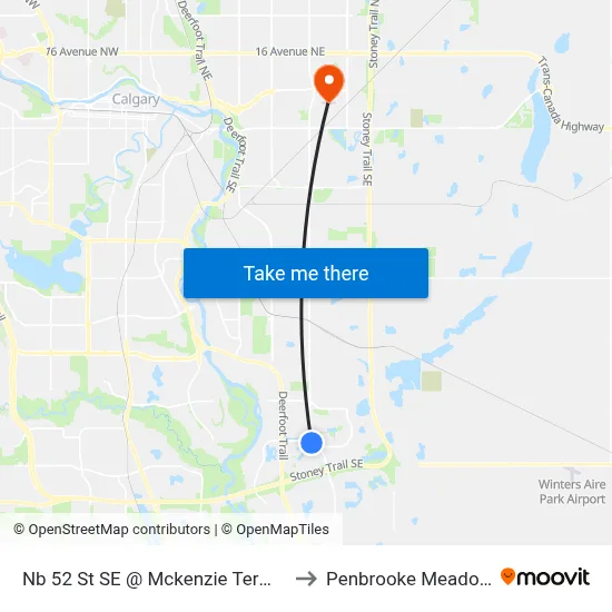 Nb 52 St SE @ Mckenzie Terminal to Penbrooke Meadows map