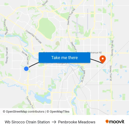 Wb Sirocco Ctrain Station to Penbrooke Meadows map