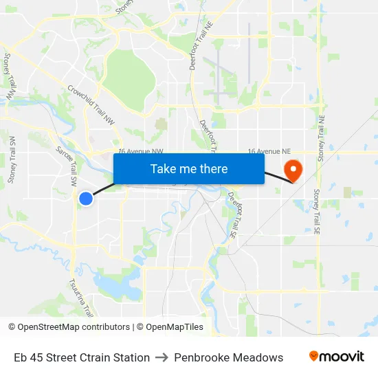 Eb 45 Street Ctrain Station to Penbrooke Meadows map
