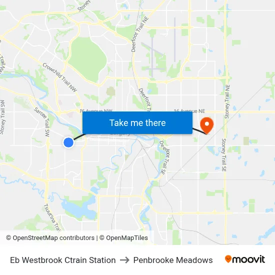 Eb Westbrook Ctrain Station to Penbrooke Meadows map