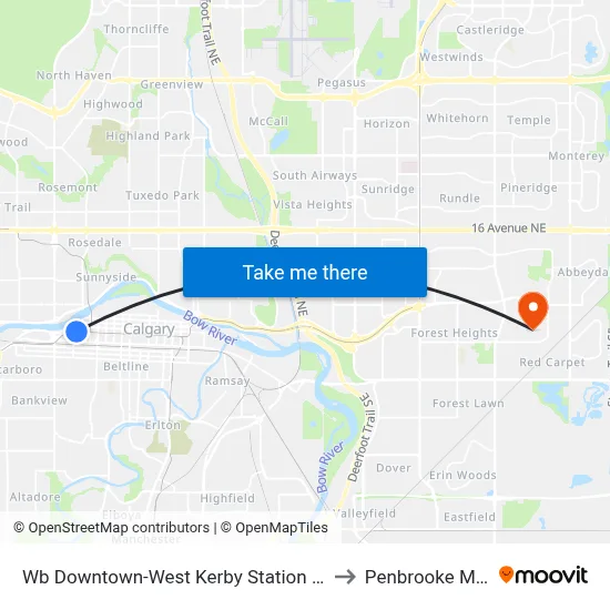 Wb Downtown-West Kerby Station (Free Fare Zone) to Penbrooke Meadows map
