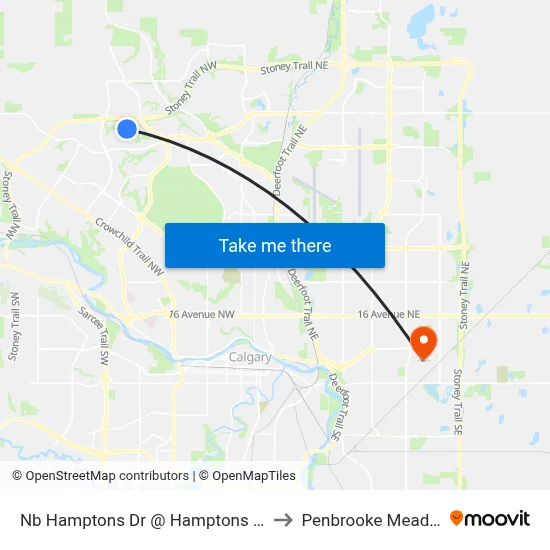 Nb Hamptons Dr @ Hamptons Ri NW to Penbrooke Meadows map