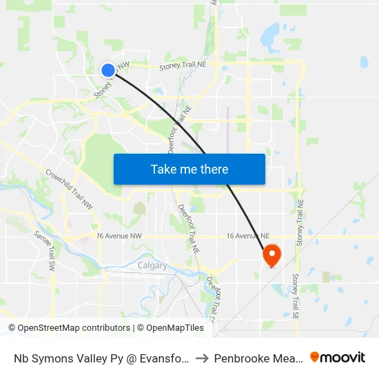 Nb Symons Valley Py @ Evansford Cl NW to Penbrooke Meadows map