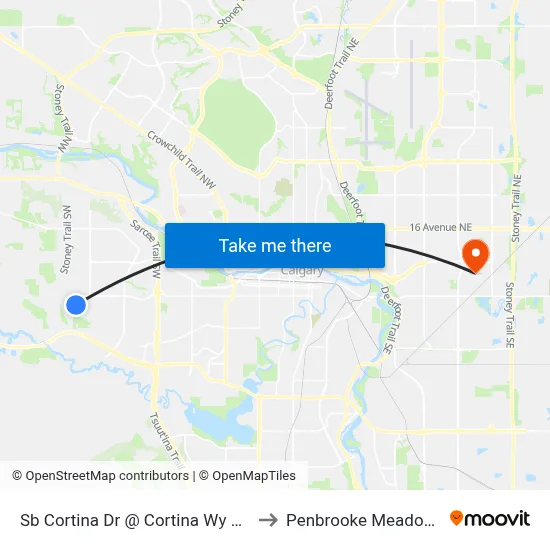 Sb Cortina Dr @ Cortina Wy SW to Penbrooke Meadows map