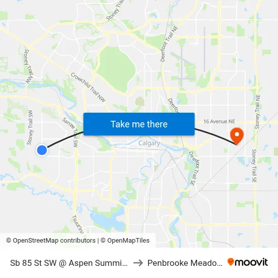 Sb 85 St SW @ Aspen Summit Bv to Penbrooke Meadows map