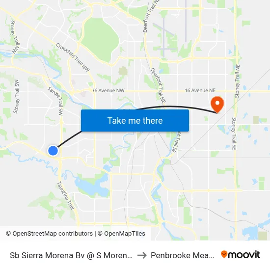 Sb Sierra Morena Bv @ S Morena Cl SW to Penbrooke Meadows map