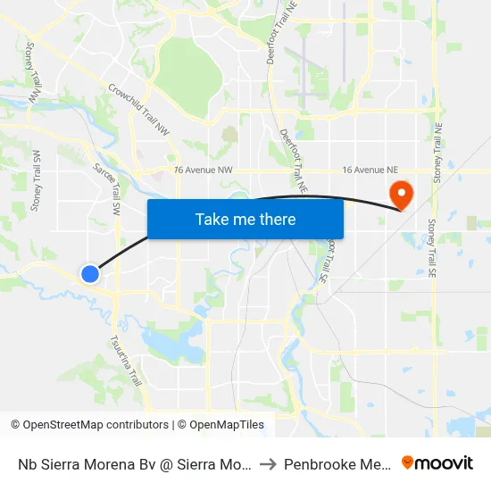 Nb Sierra Morena Bv @ Sierra Morena Gv SW to Penbrooke Meadows map