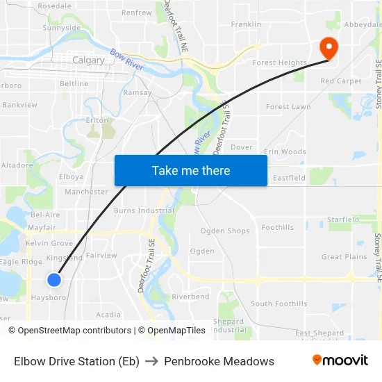 Elbow Drive Station (Eb) to Penbrooke Meadows map
