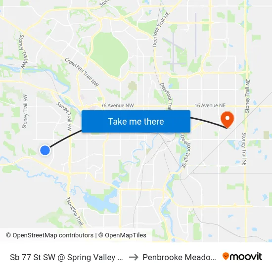 Sb 77 St SW @ Spring Valley Vw to Penbrooke Meadows map
