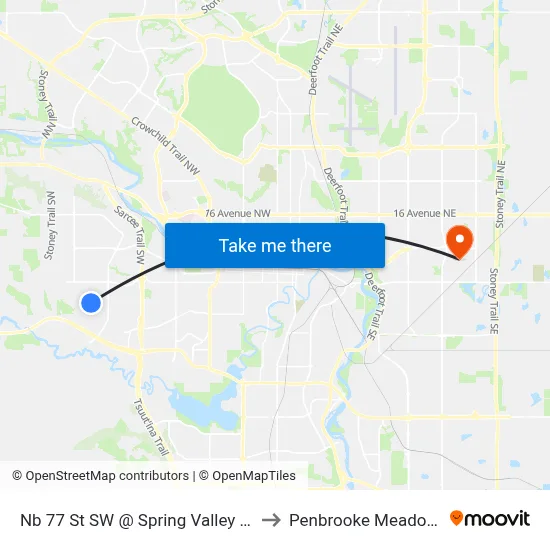 Nb 77 St SW @ Spring Valley Vw to Penbrooke Meadows map