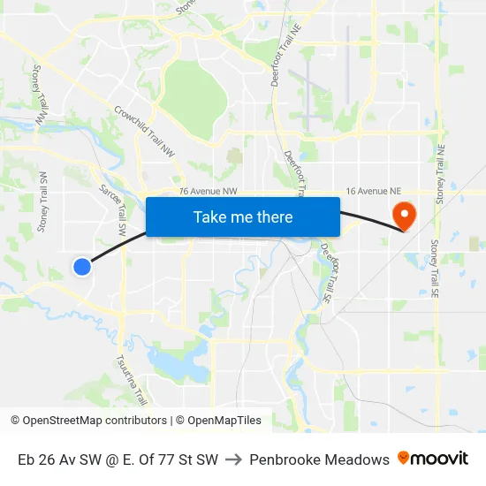 Eb 26 Av SW @ E. Of 77 St SW to Penbrooke Meadows map