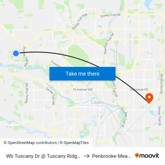 Wb Tuscany Dr @ Tuscany Ridge Cl NW to Penbrooke Meadows map