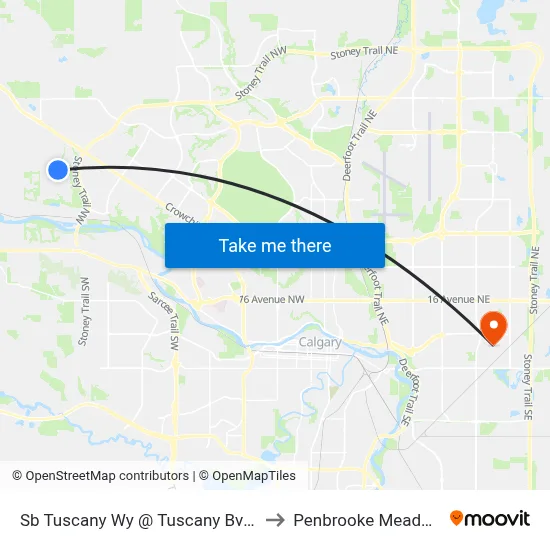Sb Tuscany Wy @ Tuscany Bv NW to Penbrooke Meadows map