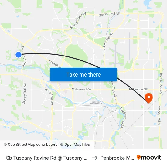 Sb Tuscany Ravine Rd @ Tuscany Meadows Cm NW to Penbrooke Meadows map