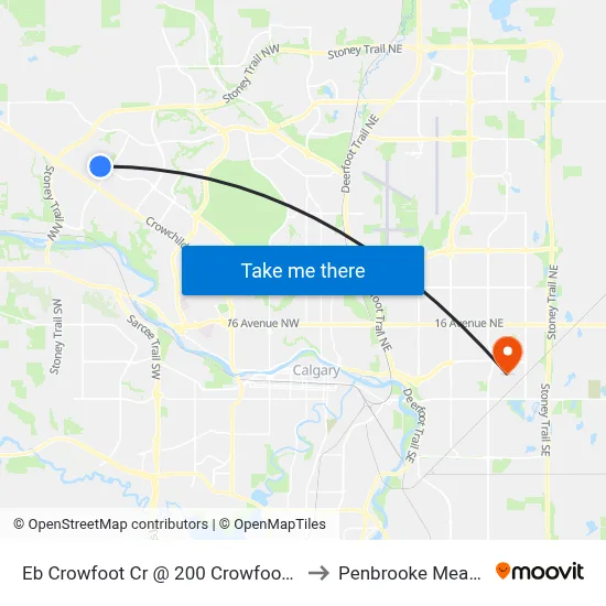 Eb Crowfoot Cr @ 200 Crowfoot Ga NW to Penbrooke Meadows map