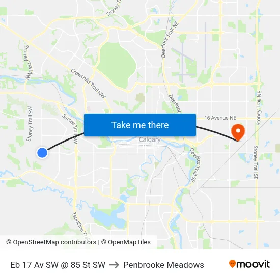Eb 17 Av SW @ 85 St SW to Penbrooke Meadows map
