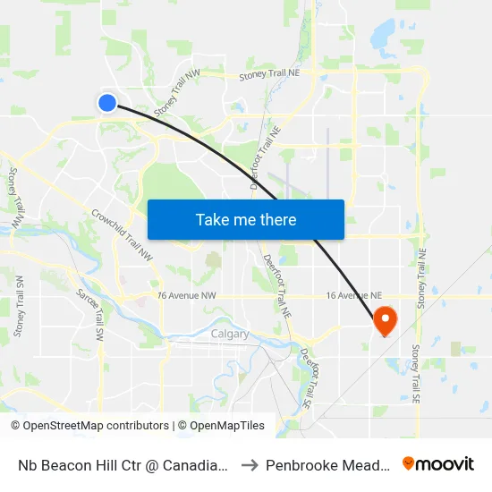Nb Beacon Hill Ctr @ Canadian Tire to Penbrooke Meadows map