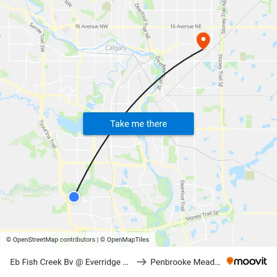 Eb  Fish Creek  Bv @ Everridge Dr SW to Penbrooke Meadows map
