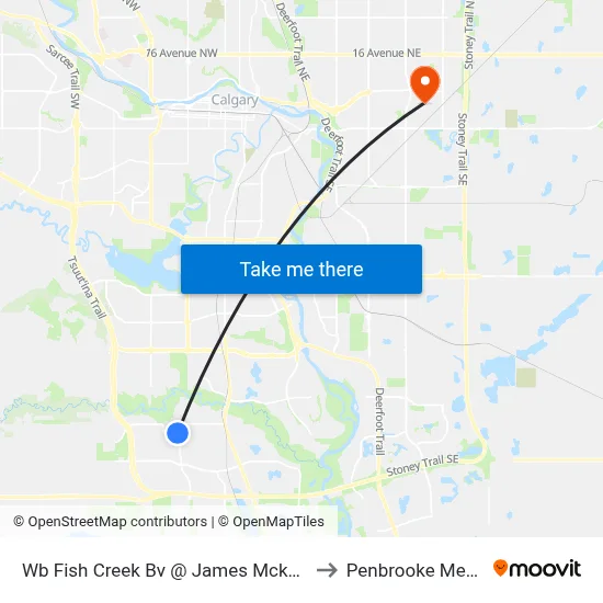 Wb Fish Creek Bv @ James Mckevitt  Rd SW to Penbrooke Meadows map