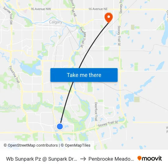 Wb Sunpark  Pz @ Sunpark  Dr SE to Penbrooke Meadows map