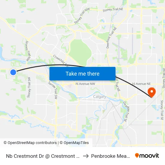 Nb Crestmont  Dr @ Crestmont Wy SW to Penbrooke Meadows map