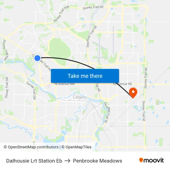 Dalhousie Lrt Station Eb to Penbrooke Meadows map