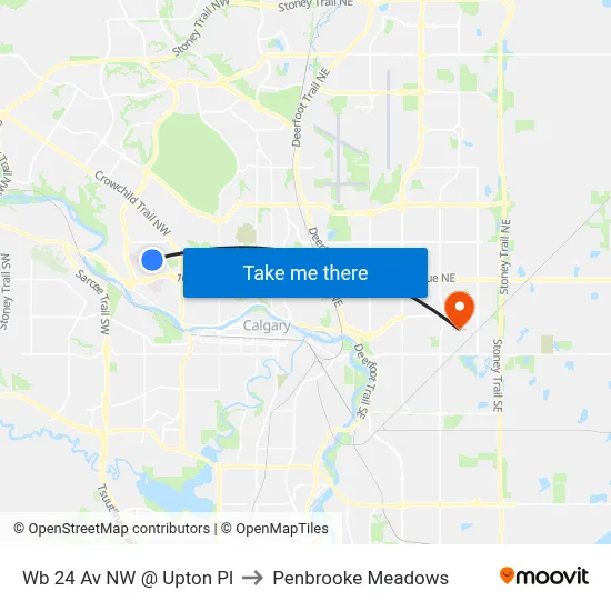 Wb 24 Av NW @ Upton Pl to Penbrooke Meadows map