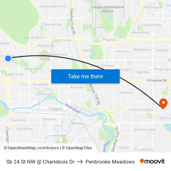 Sb 24 St NW @ Charlebois Dr to Penbrooke Meadows map