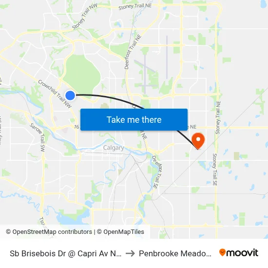 Sb Brisebois Dr @ Capri Av NW to Penbrooke Meadows map