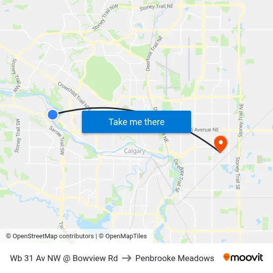Wb 31 Av NW @ Bowview Rd to Penbrooke Meadows map