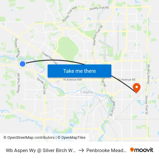 Wb Aspen Wy @ Silver Birch Wy NW to Penbrooke Meadows map