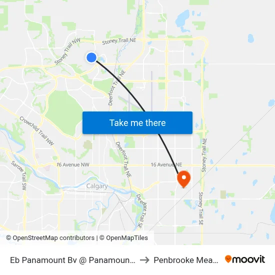 Eb Panamount Bv @ Panamount Dr NW to Penbrooke Meadows map