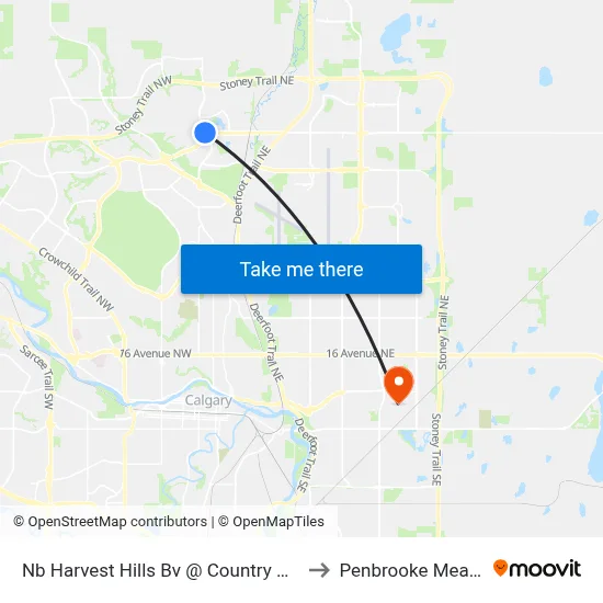 Nb Harvest Hills Bv @ Country Hill Bv NE to Penbrooke Meadows map