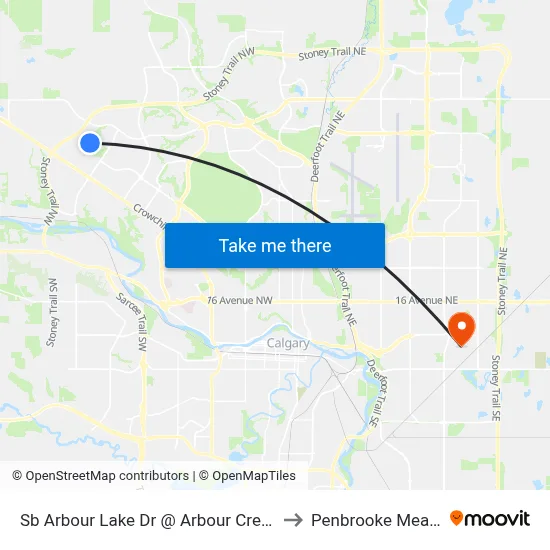 Sb Arbour Lake Dr @ Arbour Crest Rd NW to Penbrooke Meadows map