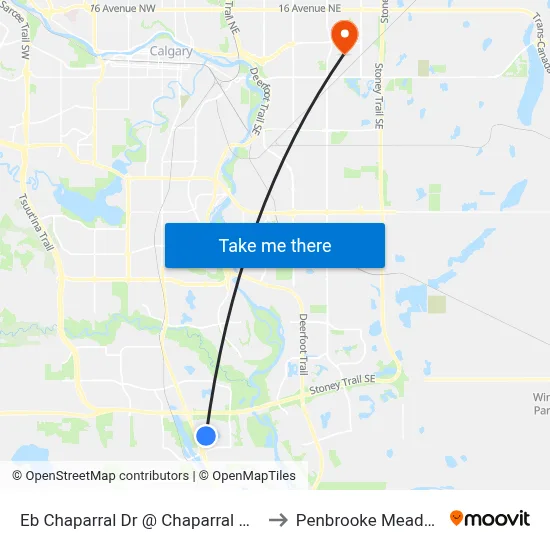 Eb Chaparral Dr @ Chaparral Gv SE to Penbrooke Meadows map