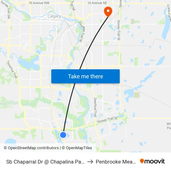 Sb Chaparral Dr @ Chapalina Park Cr SE to Penbrooke Meadows map